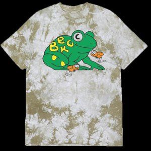 BECK Limited Edition Concert T-Shirt - Gray/Green Tie-Dye with Frog Design
